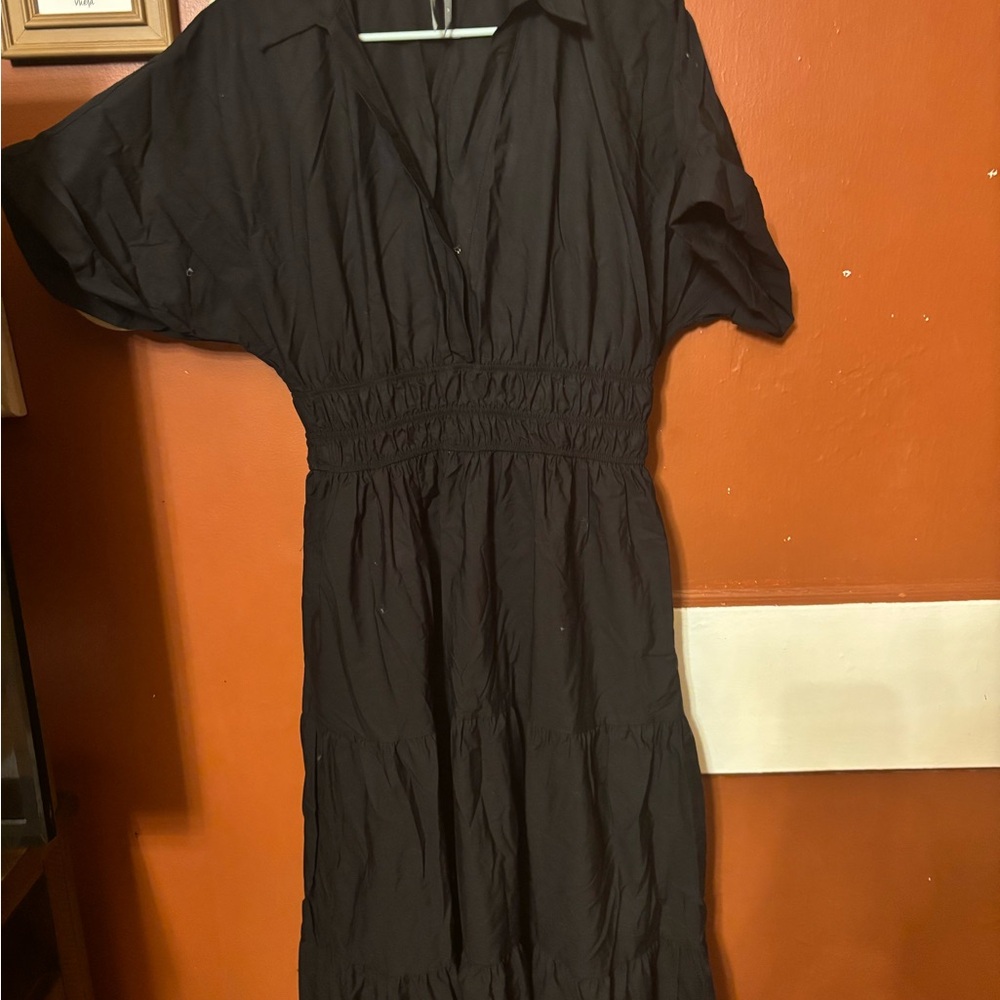 Anthropologie Black Long Sleeve Dress